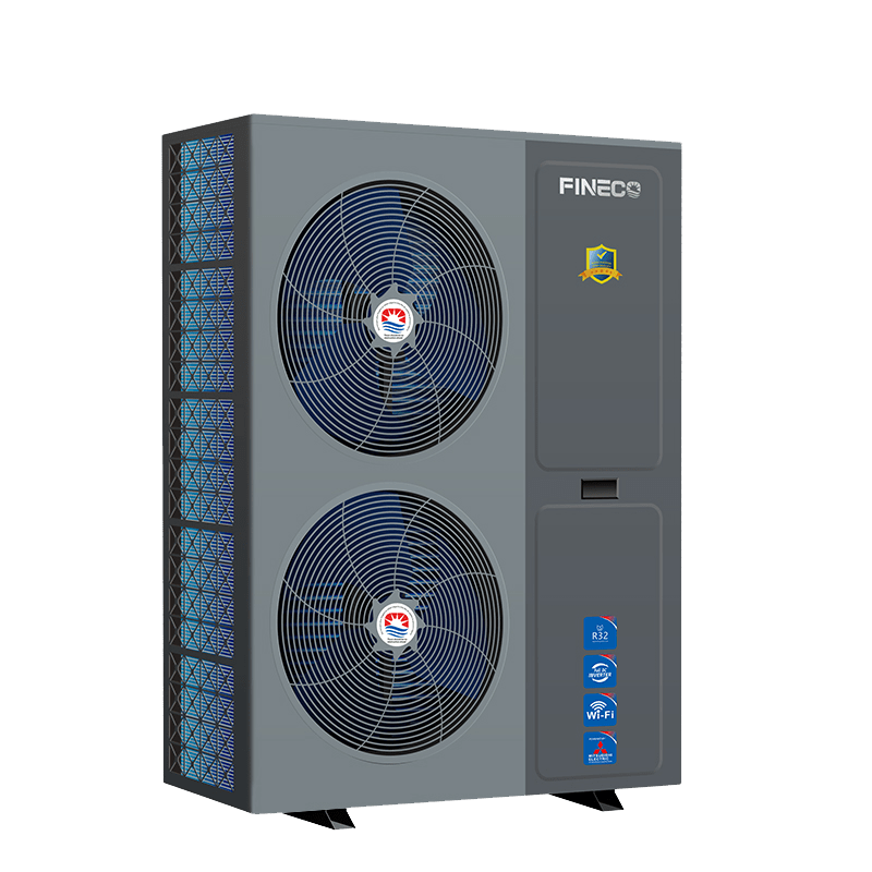 Fineco R32 ısı pompası - çift fanlı açılı görünüm